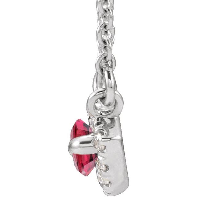 14k-white-lab-grown-ruby-&-.05-ctw-natural-diamond-halo-style-16"-necklace