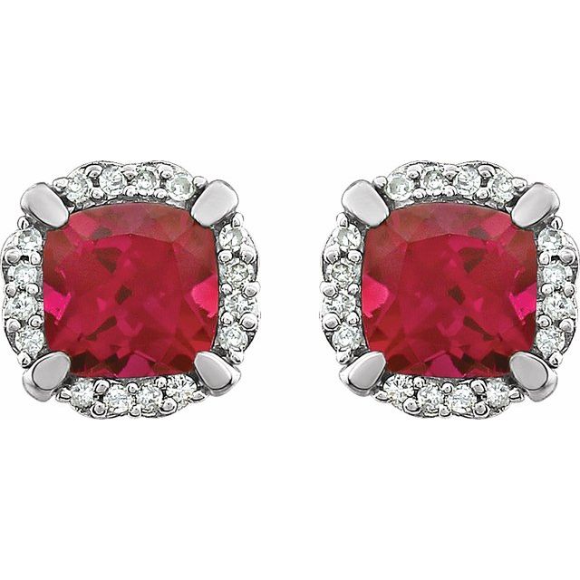 14k-white-lab-grown-ruby-&-1/10-ctw-natural-diamond-earrings