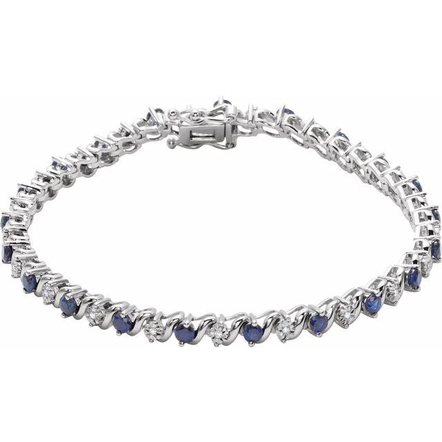 14k-white-lab-grown-ruby-&-1/10-ctw-natural-diamond-line-7"-bracelet