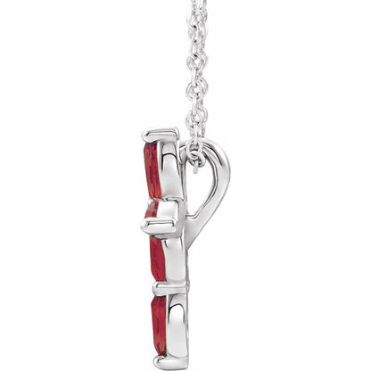14k-white-lab-grown-ruby-cross-16-18"-necklace