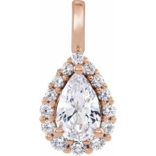 14K Yellow 1 1/2 CTW Lab-Grown Diamond Halo-Style Pendant