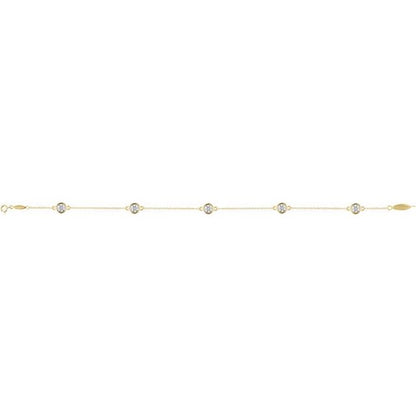 14k-yellow-1/3-ctw-lab-grown-diamond-bezel-set-station-7"-bracelet