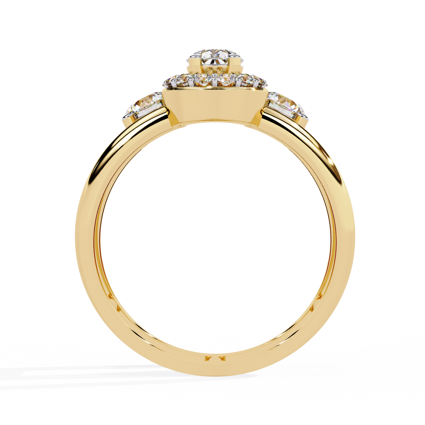14k Yellow Gold Pear And Round Cut Lab Grown Diamond Classic Dainty Vintage Annivrasry Ring Gift For Her - HIGHCARAT DIAMONDS