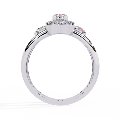 14k Yellow Gold Pear And Round Cut Lab Grown Diamond Classic Dainty Vintage Annivrasry Ring Gift For Her - HIGHCARAT DIAMONDS