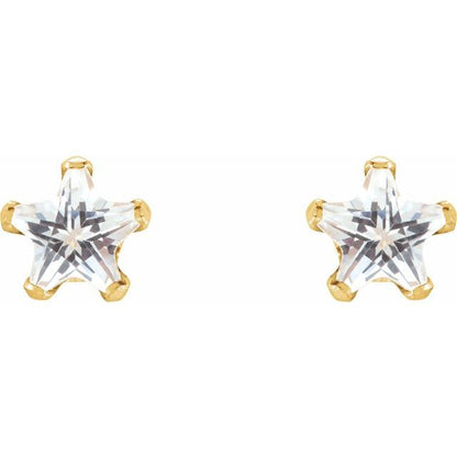14k-yellow--imitation-white-cubic-zirconia-youth-star-earrings