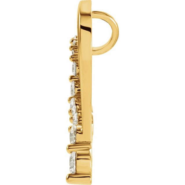 14K Yellow Journey 1 CTW Natural Diamond Heart Pendant