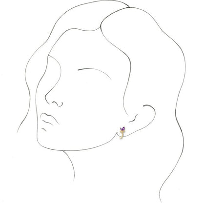 14k-yellow-lab-grown-alexandrite-floral-j-hoop-earrings