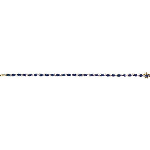 14k-yellow-lab-grown-blue-sapphire-&-5/8-ctw-lab-grown-diamond-line-7"-bracelet