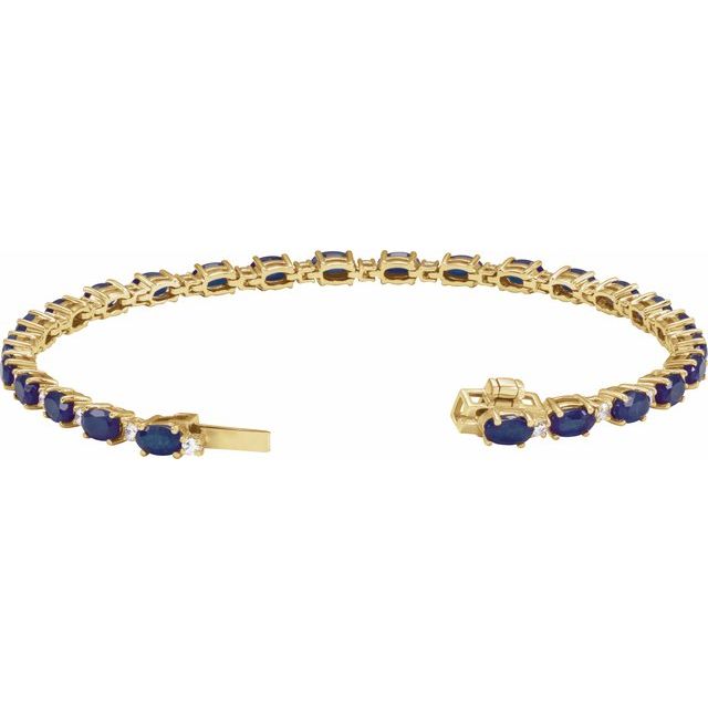 14k-yellow-lab-grown-blue-sapphire-&-5/8-ctw-lab-grown-diamond-line-7"-bracelet