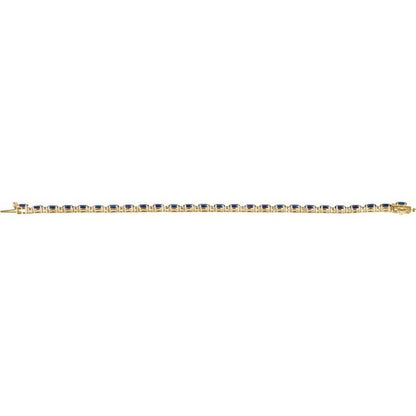 14k-yellow-lab-grown-blue-sapphire-&-5/8-ctw-lab-grown-diamond-line-7"-bracelet