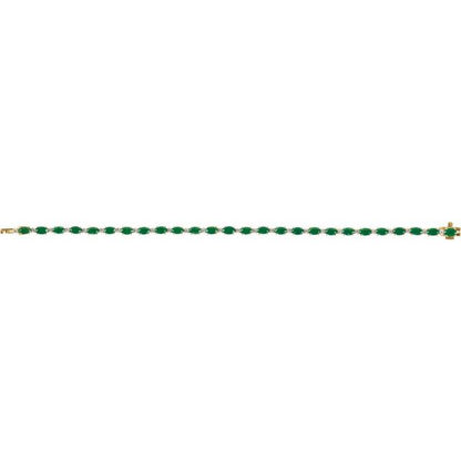 14k-yellow-lab-grown-emerald-&-5/8-ctw-lab-grown-diamond-line-7"-bracelet
