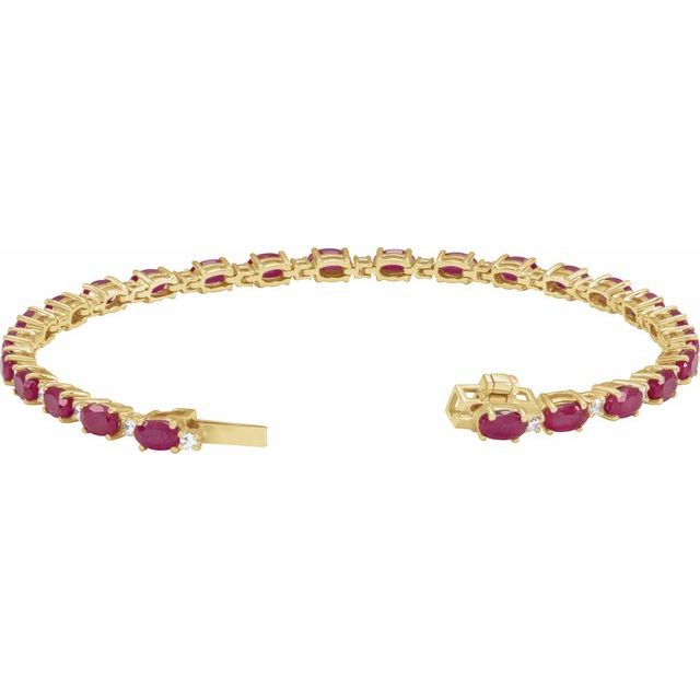 14k-yellow-lab-grown-ruby-&-5/8-ctw-lab-grown-diamond-line-7"-bracelet