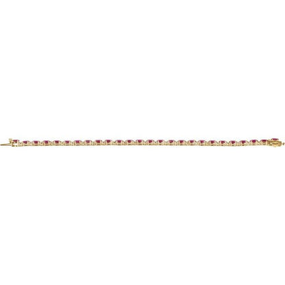 14k-yellow-lab-grown-ruby-&-5/8-ctw-lab-grown-diamond-line-7"-bracelet