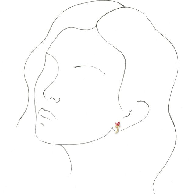 14k-yellow-lab-grown-ruby-floral-j-hoop-earrings