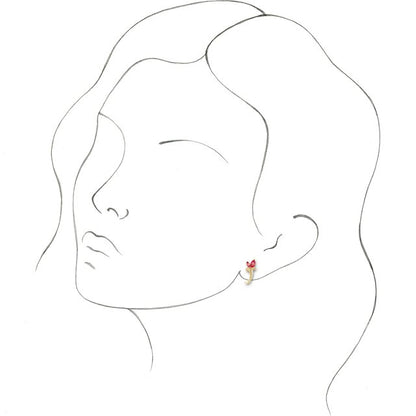 14k-yellow-lab-grown-ruby-floral-j-hoop-earrings
