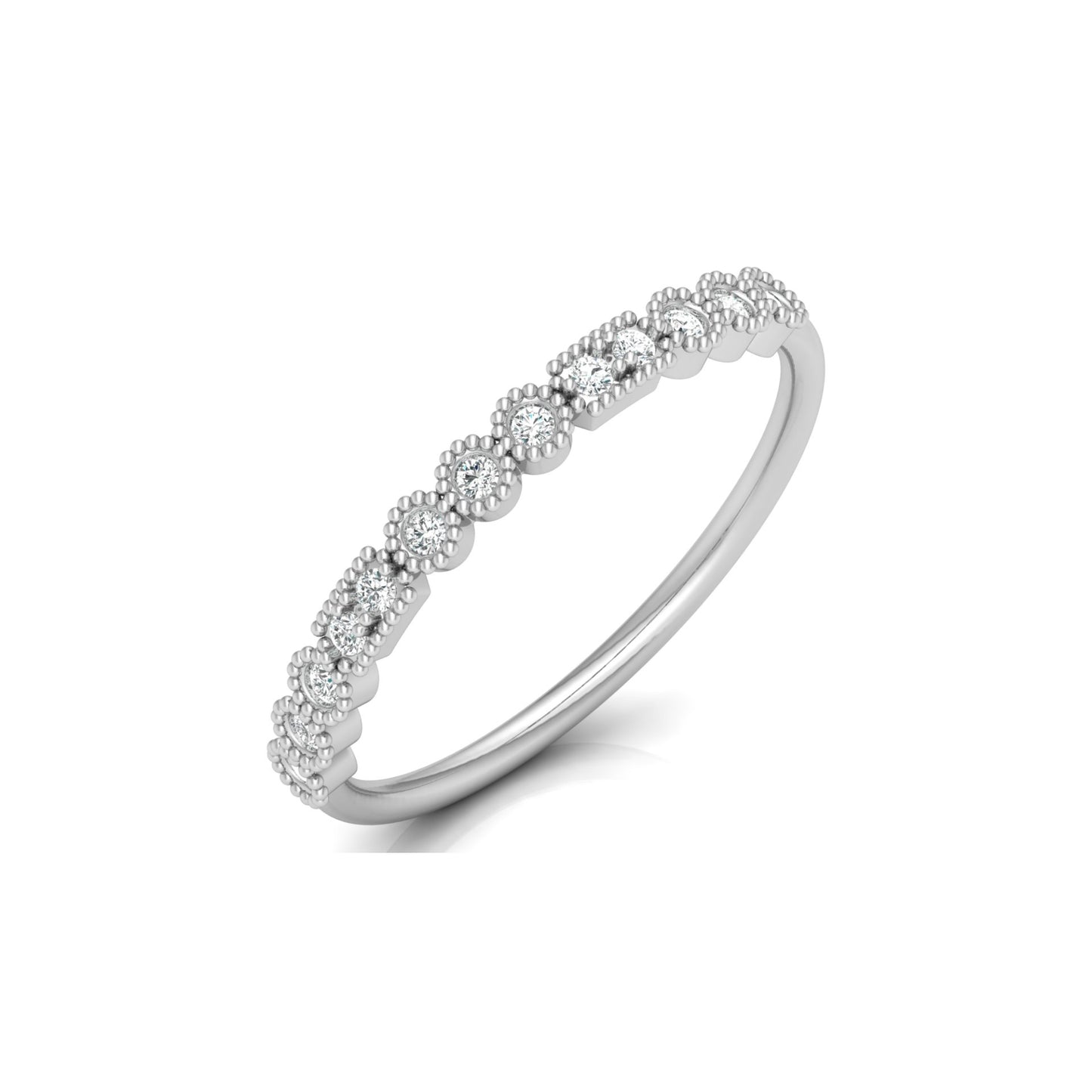 14KT Gold Floral Inspired Diamond Band Elegant Delicate Design with Lab Grown or Natural Diamonds - HIGHCARAT DIAMONDS