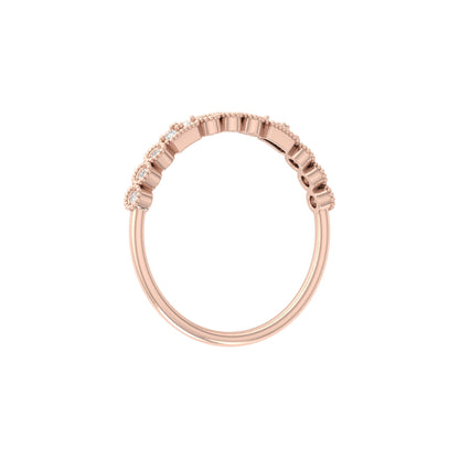 14KT Gold Floral Inspired Diamond Band Elegant Delicate Design with Lab Grown or Natural Diamonds - HIGHCARAT DIAMONDS