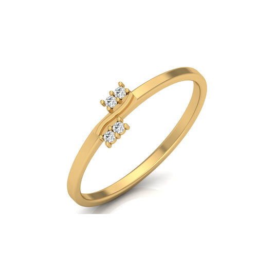 14KT Gold Plated  Round Diamond Band Ring For Minimalist Jewelry Lovers - HIGHCARAT DIAMONDS