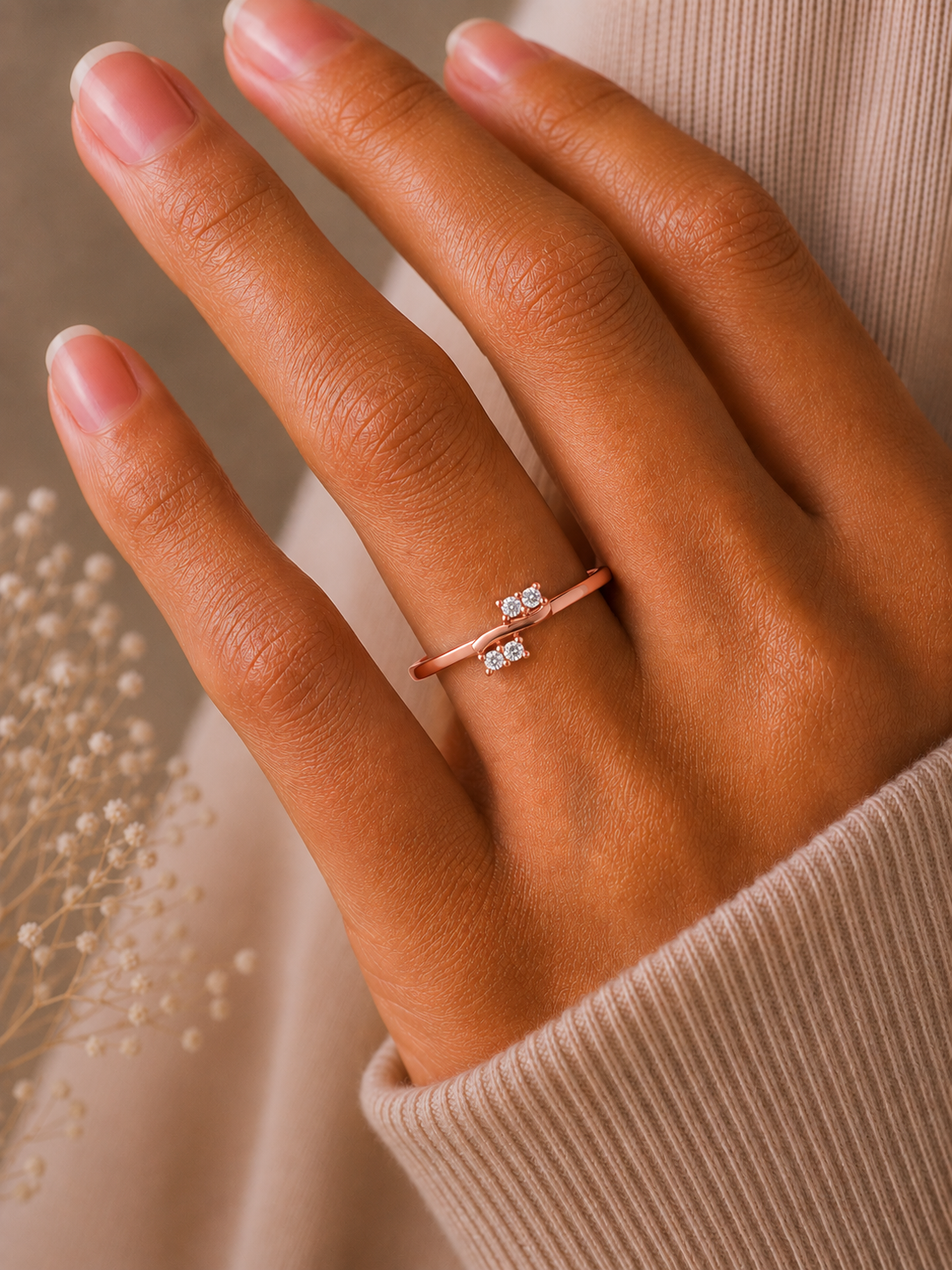 14KT Gold Plated  Round Diamond Band Ring For Minimalist Jewelry Lovers - HIGHCARAT DIAMONDS