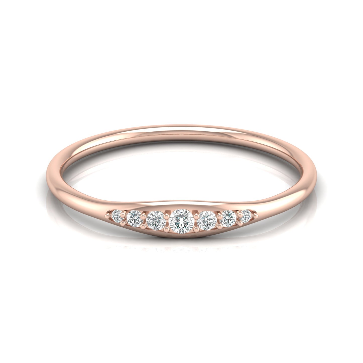 Minimalist Round VVS Clarity Diamond Stackable Wedding Band Ring Gift for Wife In 14KT Gold - HIGHCARAT DIAMONDS