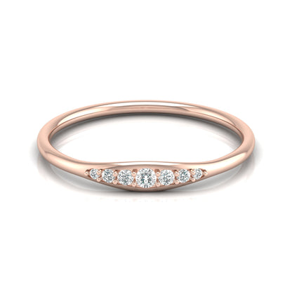 Minimalist Round VVS Clarity Diamond Stackable Wedding Band Ring Gift for Wife In 14KT Gold - HIGHCARAT DIAMONDS