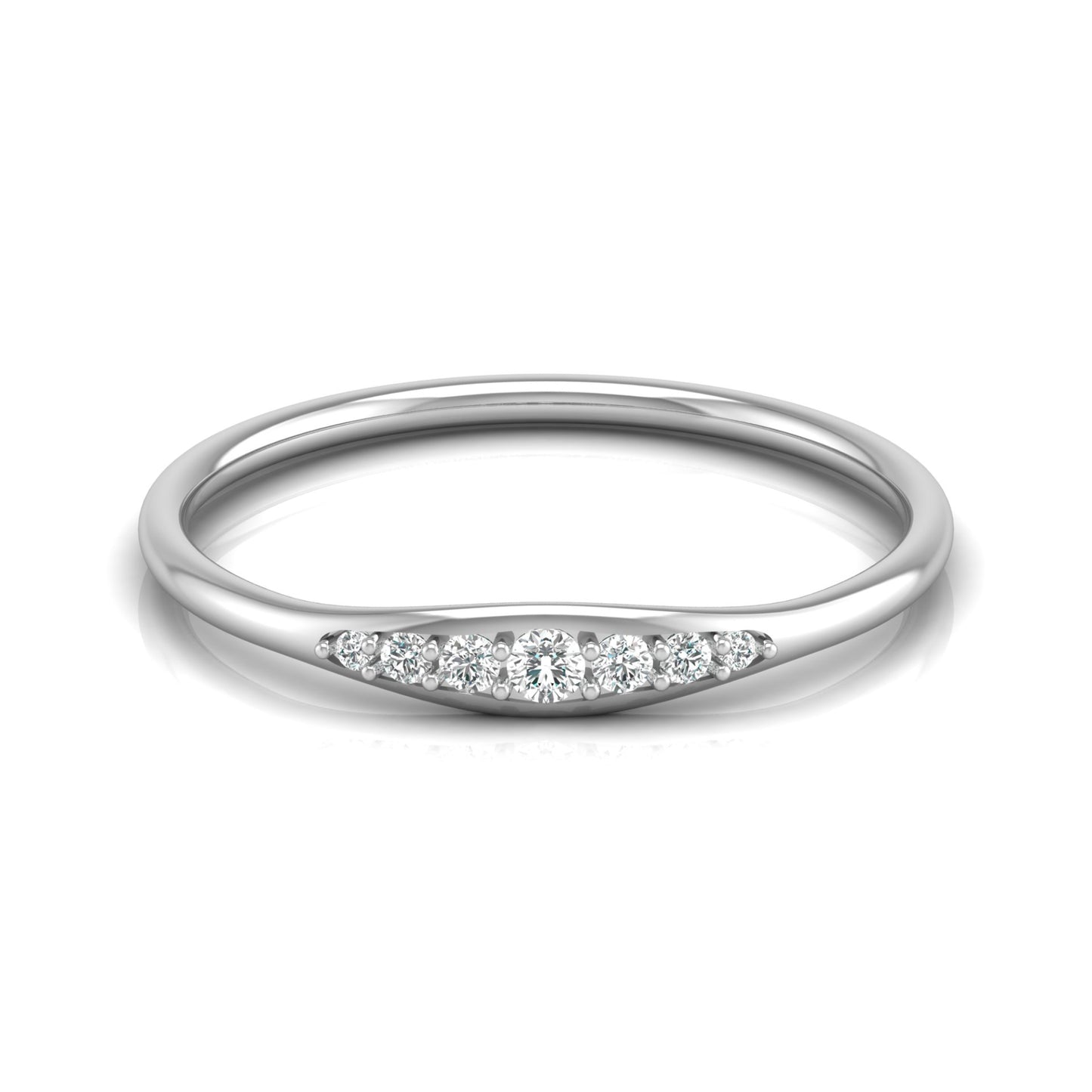 Minimalist Round VVS Clarity Diamond Stackable Wedding Band Ring Gift for Wife In 14KT Gold - HIGHCARAT DIAMONDS