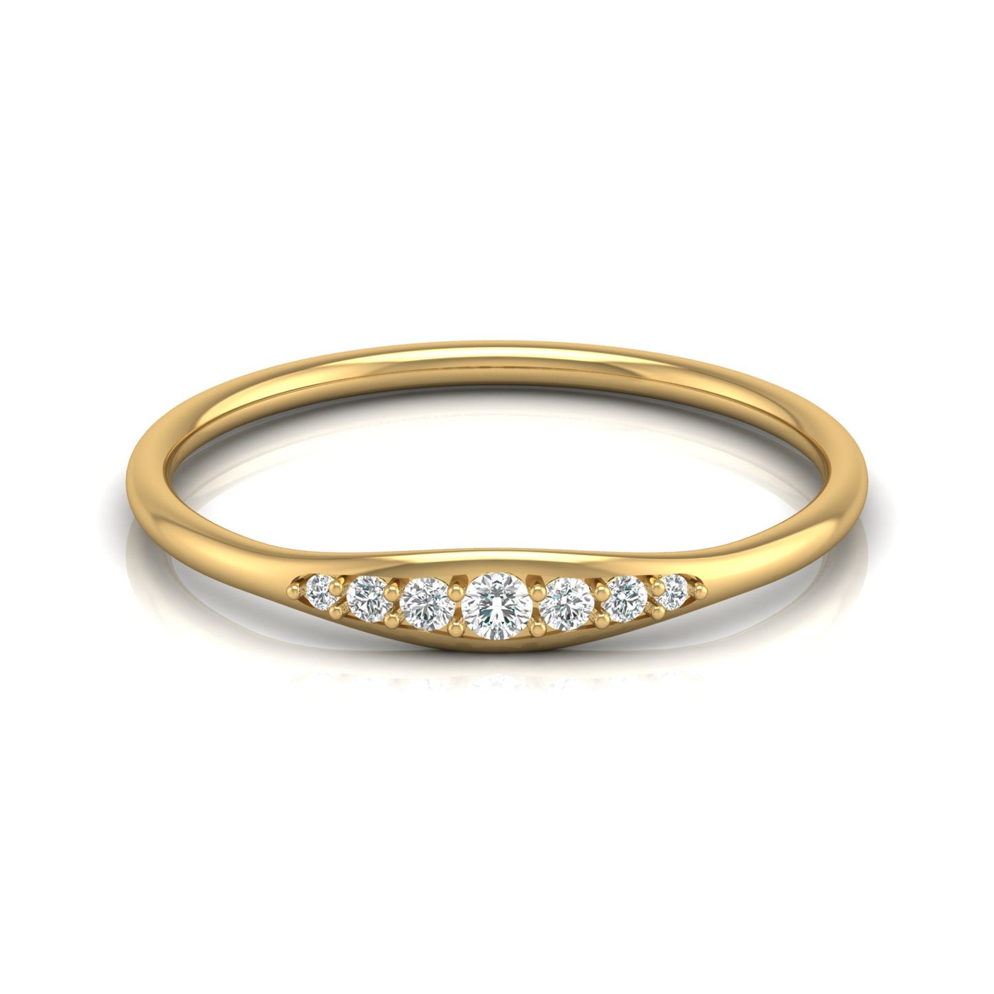 Minimalist Round VVS Clarity Diamond Stackable Wedding Band Ring Gift for Wife In 14KT Gold - HIGHCARAT DIAMONDS