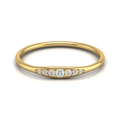 Minimalist Round VVS Clarity Diamond Stackable Wedding Band Ring Gift for Wife In 14KT Gold - HIGHCARAT DIAMONDS