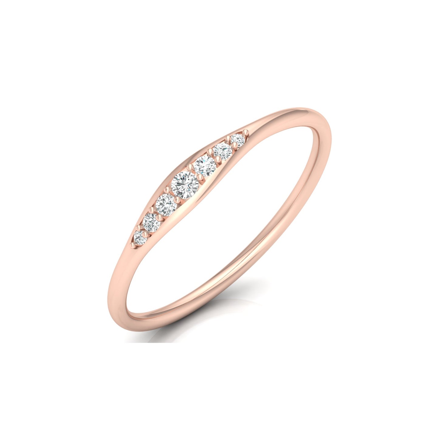 Minimalist Round VVS Clarity Diamond Stackable Wedding Band Ring Gift for Wife In 14KT Gold - HIGHCARAT DIAMONDS