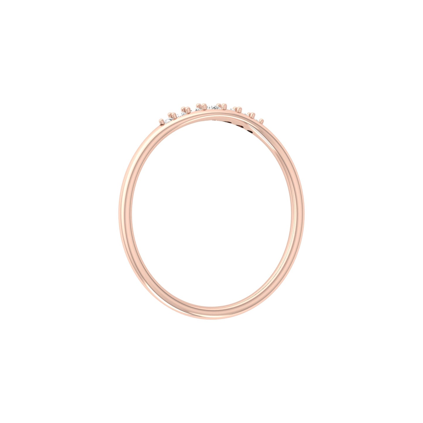 Minimalist Round VVS Clarity Diamond Stackable Wedding Band Ring Gift for Wife In 14KT Gold - HIGHCARAT DIAMONDS