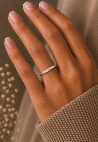 Minimalist Round VVS Clarity Diamond Stackable Wedding Band Ring Gift for Wife In 14KT Gold - HIGHCARAT DIAMONDS
