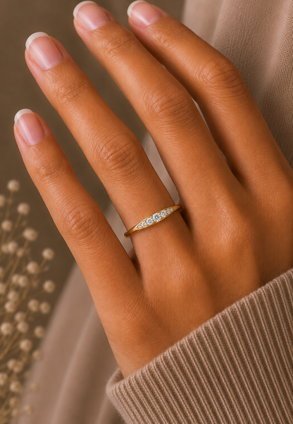 Minimalist Round VVS Clarity Diamond Stackable Wedding Band Ring Gift for Wife In 14KT Gold - HIGHCARAT DIAMONDS