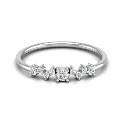 14Kt Solid Gold Diamond Ring for Women's Minimalist Daily Wear Band with Round-Cut Diamonds - HIGHCARAT DIAMONDS