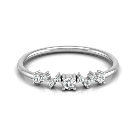 14Kt Solid Gold Diamond Ring for Women's Minimalist Daily Wear Band with Round-Cut Diamonds - HIGHCARAT DIAMONDS