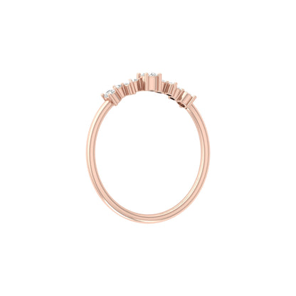 14Kt Solid Gold Diamond Ring for Women's Minimalist Daily Wear Band with Round-Cut Diamonds - HIGHCARAT DIAMONDS