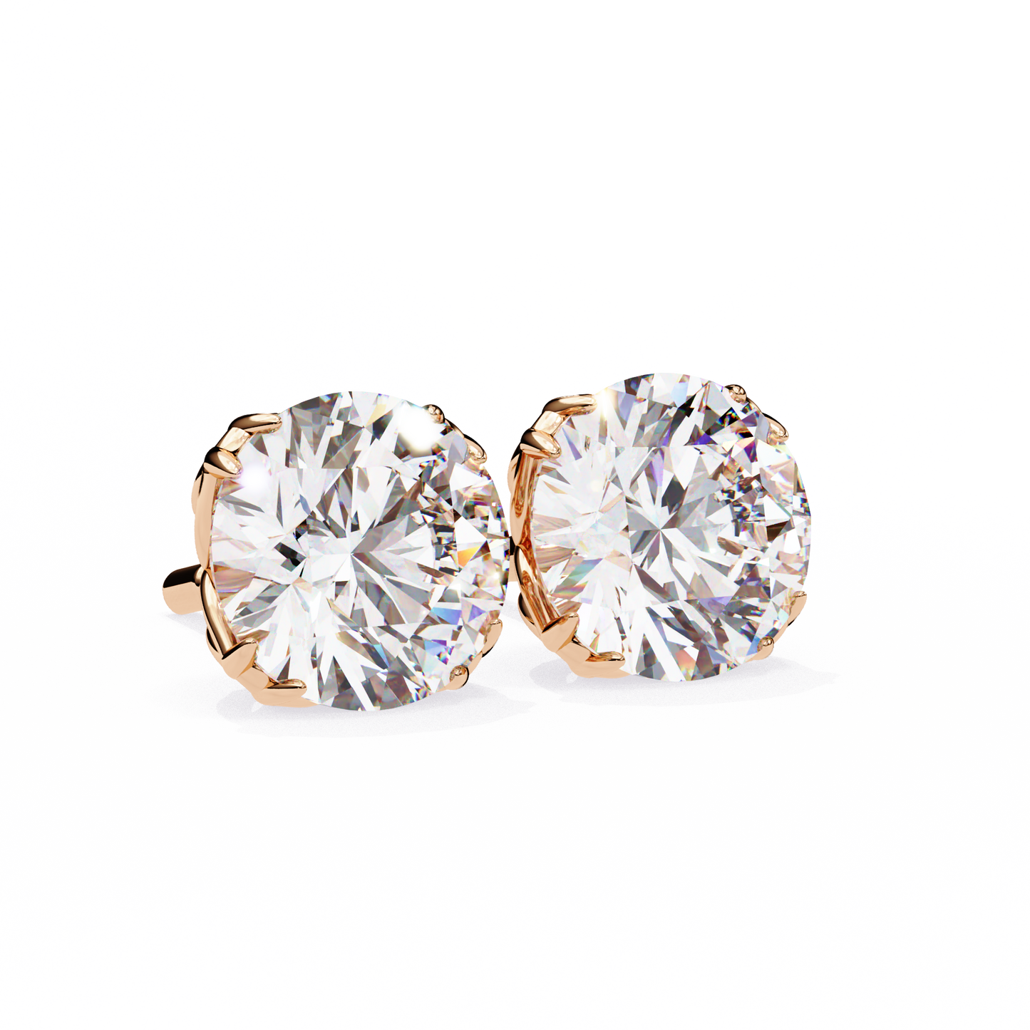 2.57Ct Round Cut Diamond Antique Vintage Delicate Art Deco Minimalist Cluster Stud Earring For Women's