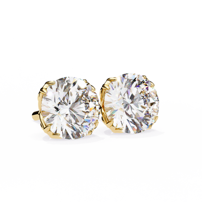 2.57Ct Round Cut Diamond Antique Vintage Delicate Art Deco Minimalist Cluster Stud Earring For Women's