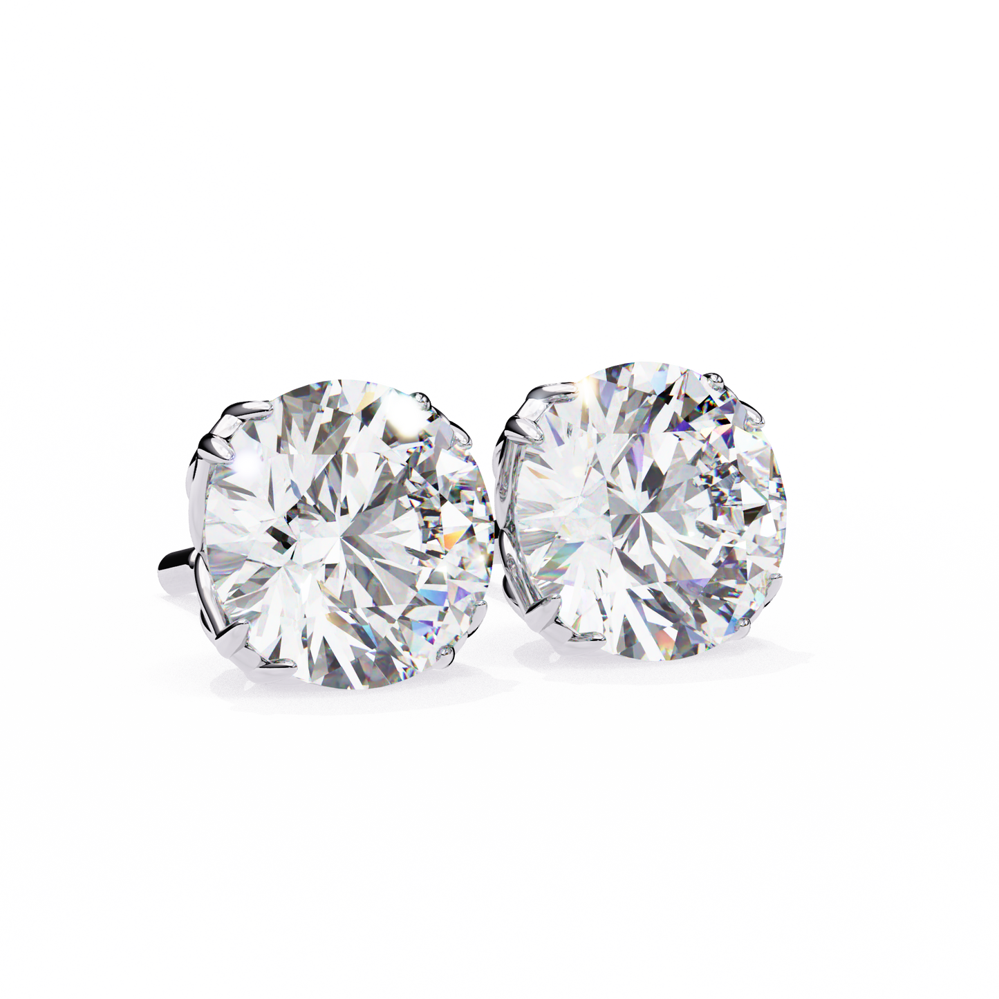 2.57Ct Round Cut Diamond Antique Vintage Delicate Art Deco Minimalist Cluster Stud Earring For Women's
