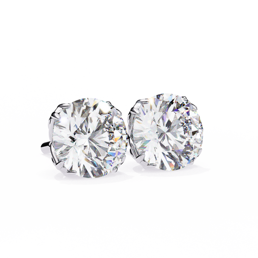 2.57Ct Round Cut Diamond Antique Vintage Delicate Art Deco Minimalist Cluster Stud Earring For Women's