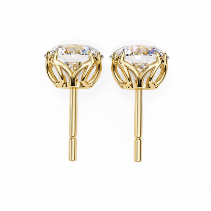 2.57Ct Round Cut Diamond Antique Vintage Delicate Art Deco Minimalist Cluster Stud Earring For Women's