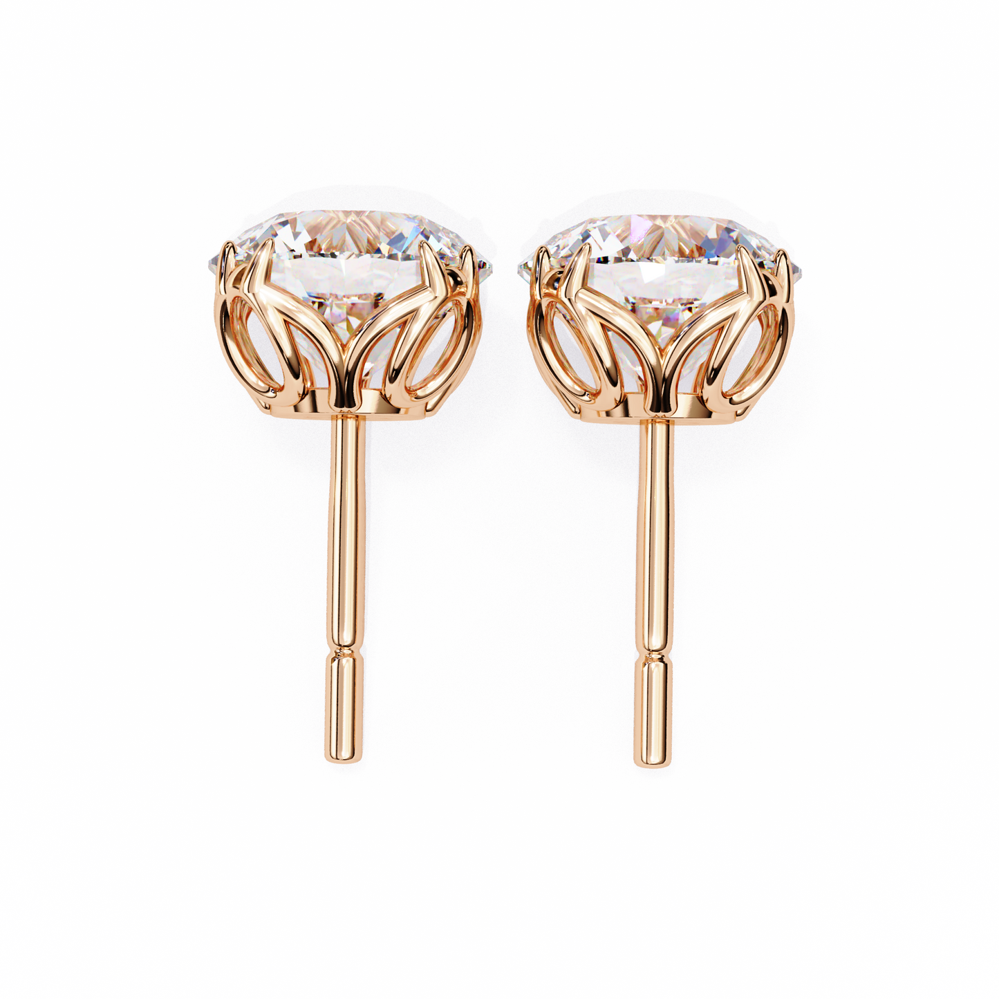 2.57Ct Round Cut Diamond Antique Vintage Delicate Art Deco Minimalist Cluster Stud Earring For Women's