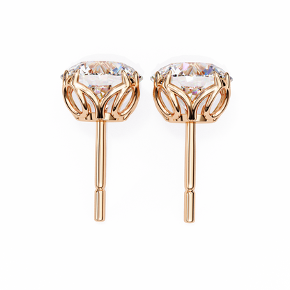 2.57Ct Round Cut Diamond Antique Vintage Delicate Art Deco Minimalist Cluster Stud Earring For Women's