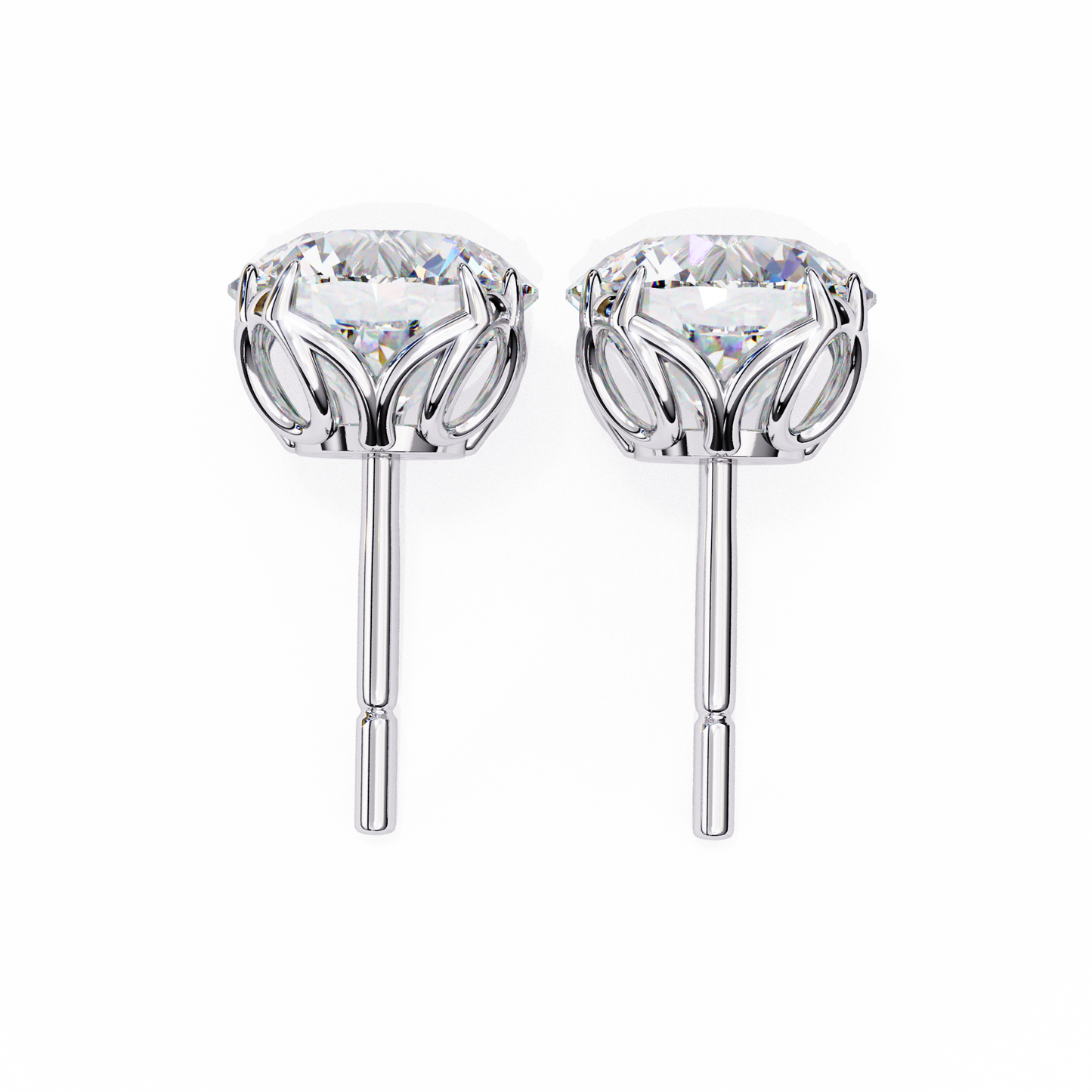 2.57Ct Round Cut Diamond Antique Vintage Delicate Art Deco Minimalist Cluster Stud Earring For Women's