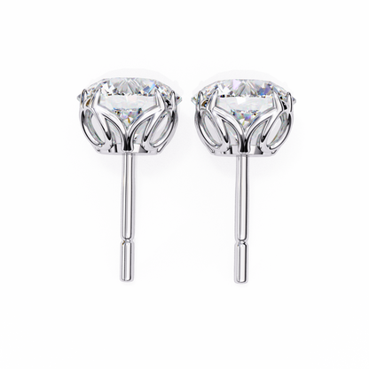 2.57Ct Round Cut Diamond Antique Vintage Delicate Art Deco Minimalist Cluster Stud Earring For Women's