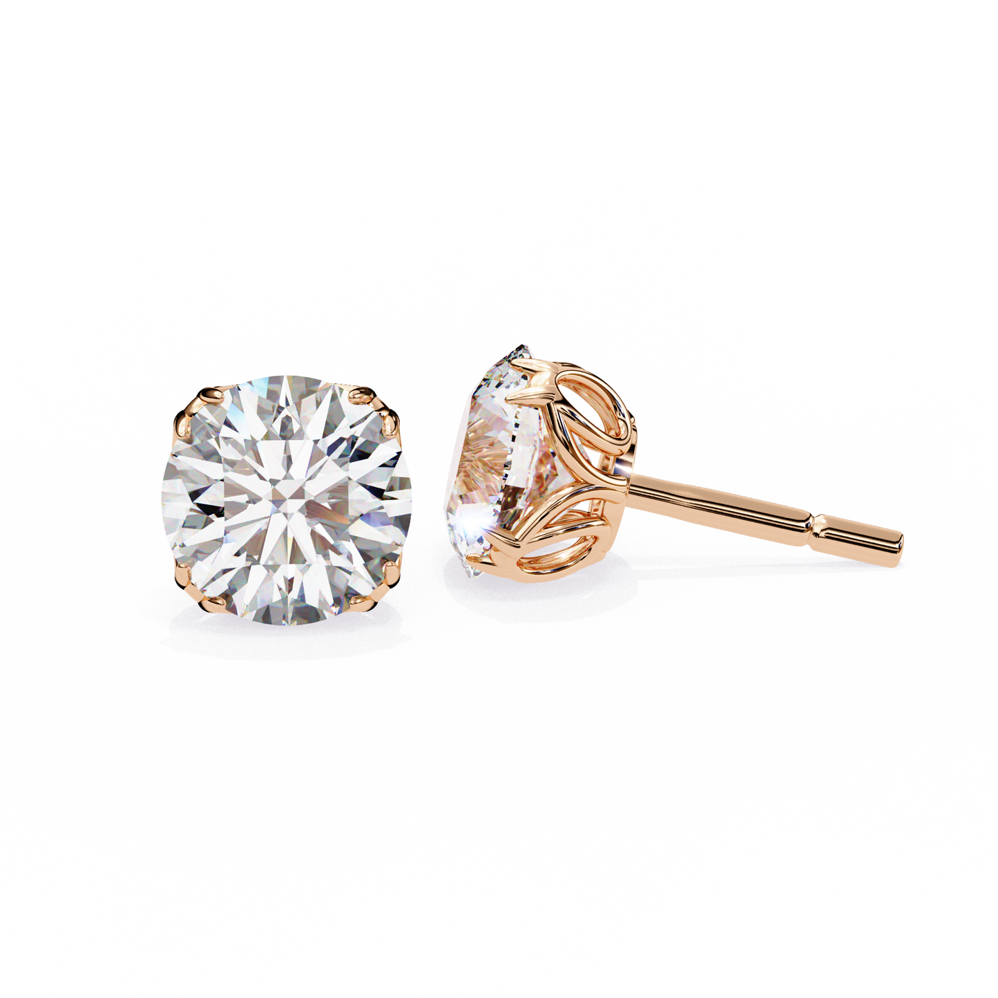 2.57Ct Round Cut Diamond Antique Vintage Delicate Art Deco Minimalist Cluster Stud Earring For Women's