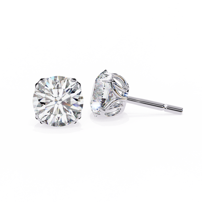 2.57Ct Round Cut Diamond Antique Vintage Delicate Art Deco Minimalist Cluster Stud Earring For Women's