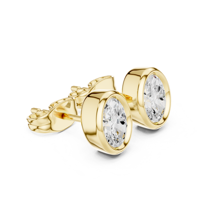 Oval Cut Lab Grown Diamond Vintage Stud Earrings
