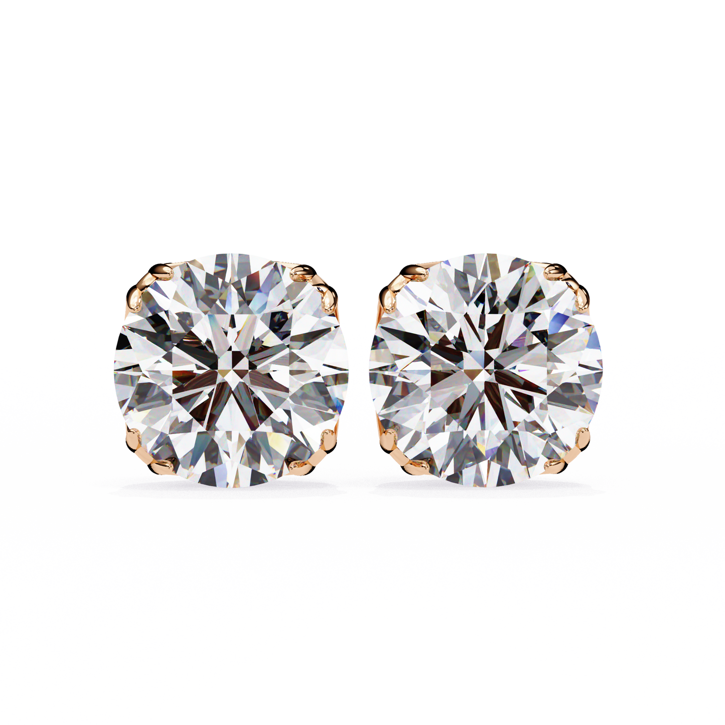 2.57Ct Round Cut Diamond Antique Vintage Delicate Art Deco Minimalist Cluster Stud Earring For Women's