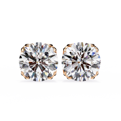 2.57Ct Round Cut Diamond Antique Vintage Delicate Art Deco Minimalist Cluster Stud Earring For Women's