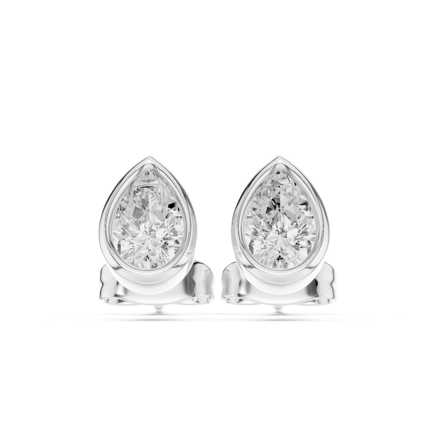 Pear Cut Lab Grown Diamond Vintage Stud Earrings